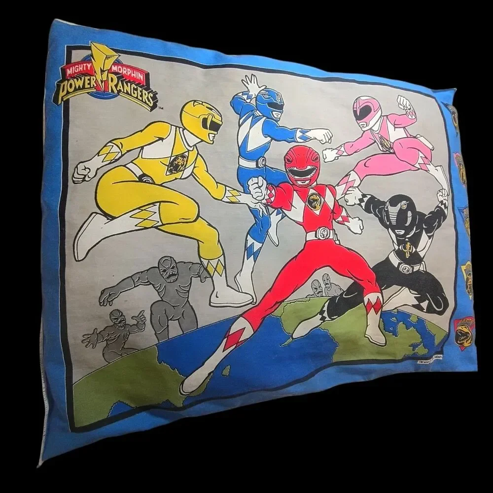 Vtg 1994 Mighty Morphin Power Rangers Pillow Rare Stitched Version Not The Case